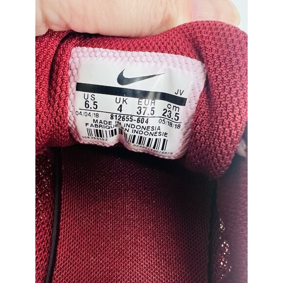Nike Womens Tanjun 812655-604 Red Burgundy Maroon White Running Shoes IU Sz 6.5 - Picture 11 of 12